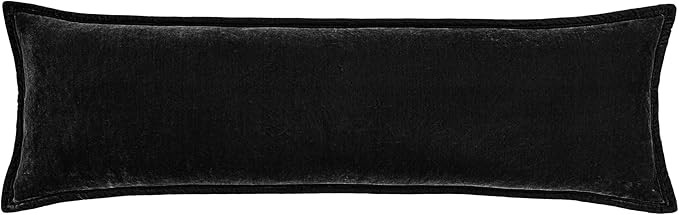 HiEnd Accents Stella Faux Silk Velvet Lumbar Pillow, 14x42 inch, Black, Romantic Western Modern T... | Amazon (US)