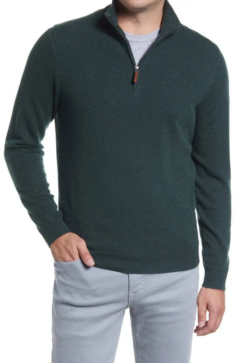 Nordstrom Men's Shop Regular Fit Cashmere Quarter Zip Pullover | Nordstrom | Nordstrom