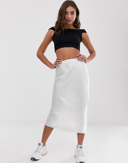 ASOS DESIGN satin midi slip skirt | ASOS US