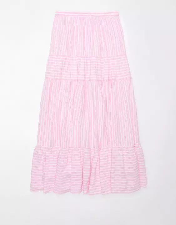 AE High-Waisted Multi Striped Maxi Skirt | American Eagle Outfitters (US & CA)