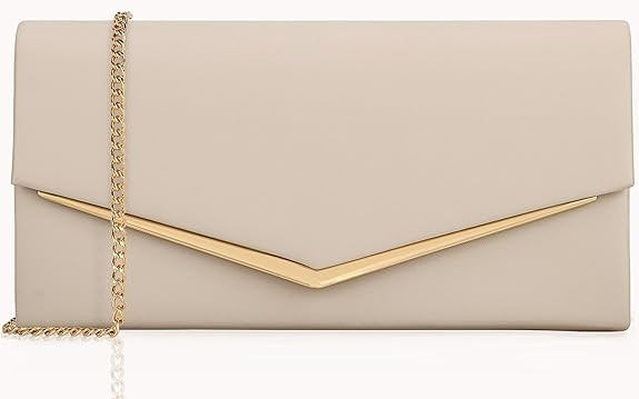 Women’s Evening Handbag Vegan Leather Ladies Envelope Clutch Classic Elegant Purse Bags | Amazon (US)