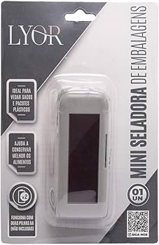 Mini Seladora de Embalagem de Plástico Cinza 9,5cm x 3,5cm 3,5cm - Lyor | Amazon (BR)