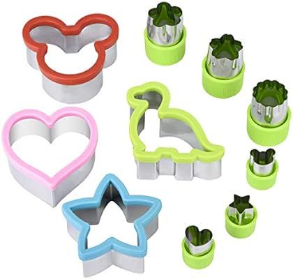 Hhyn Sandwich Cutters Set for Kids, Mickey Mouse, Dinosaur, Star, Heart Shapes and Vegetable Frui... | Amazon (US)