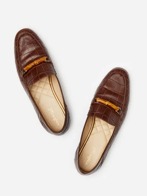 Dillon Leather Loafer in Croc | J.McLaughlin