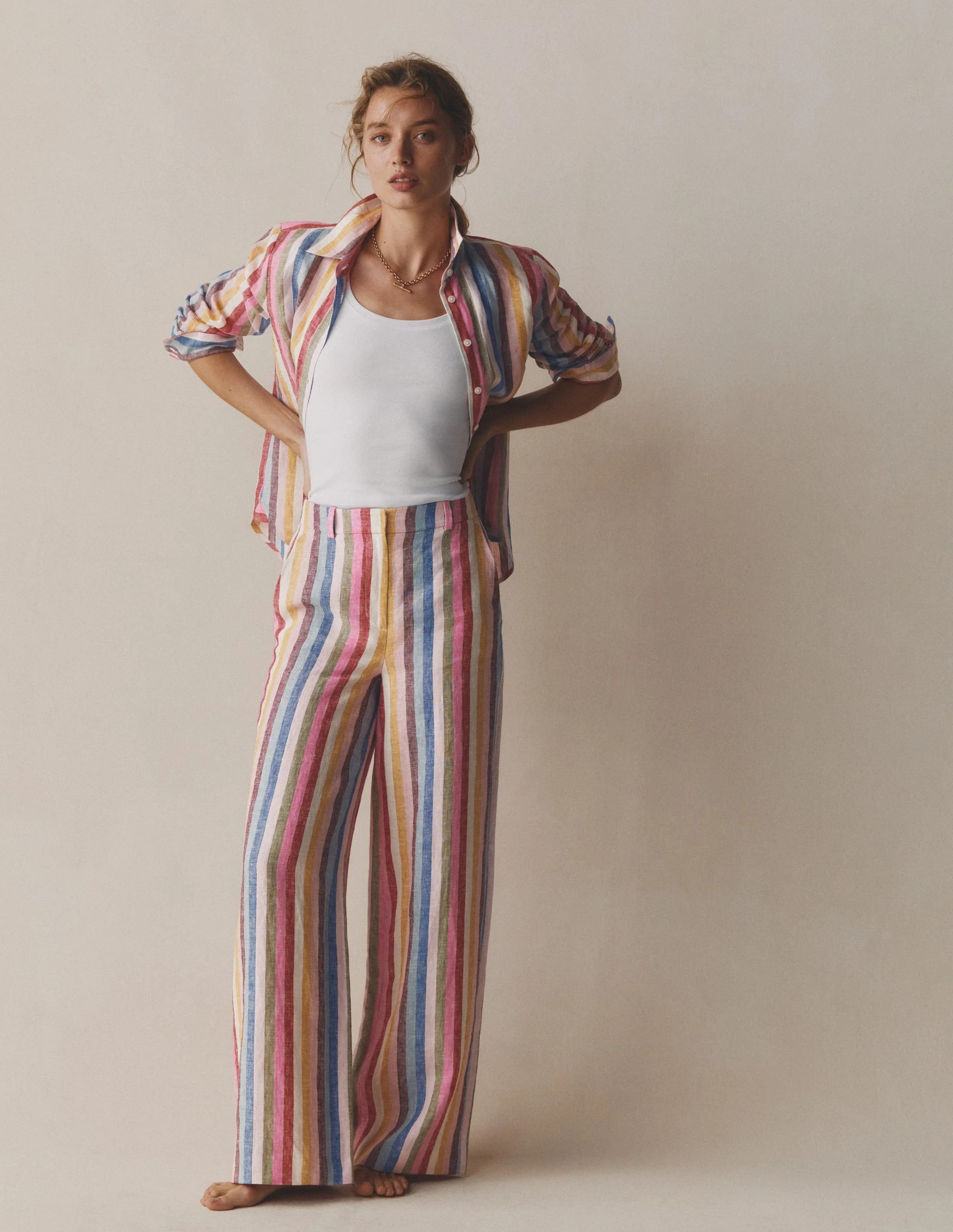 Belgravia Linen Pants-Multi Stripe | Boden (US)