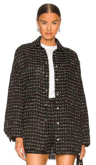 Amice Shacket in Black & White | Revolve Clothing (Global)