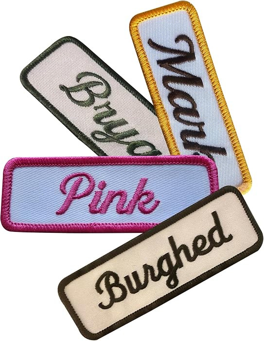 Custom Embroidered Name Patches \u2013 Personalized Iron-On, Sew-On & Hook & Loop Patches \u2013 ... | Amazon (US)