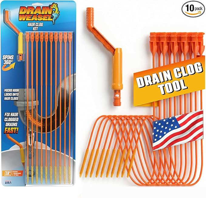 FlexiSnake Drain Weasel Sink Snake Hair Clog Remover Tool, Sink, Pipe, Bathroom, Bathtub Drain Cl... | Amazon (US)
