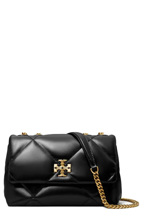 Tory Burch Small Kira Diamond Quilted Convertible Leather Shoulder Bag in Black at Nordstrom | Nordstrom