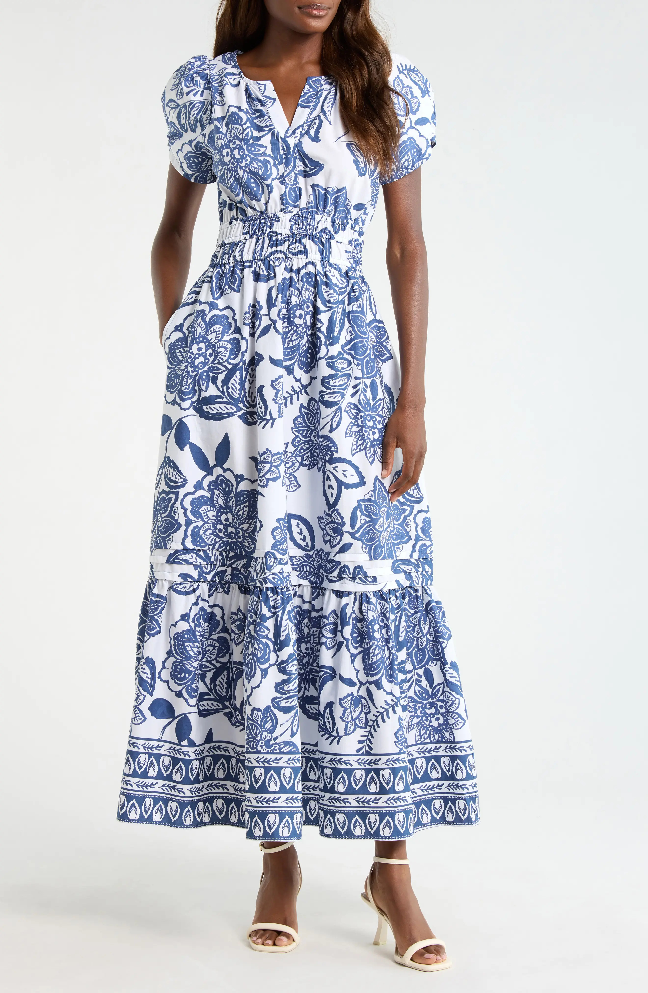 CeCe Floral Smocked Waist Maxi Dress (Women) | Nordstrom | Nordstrom
