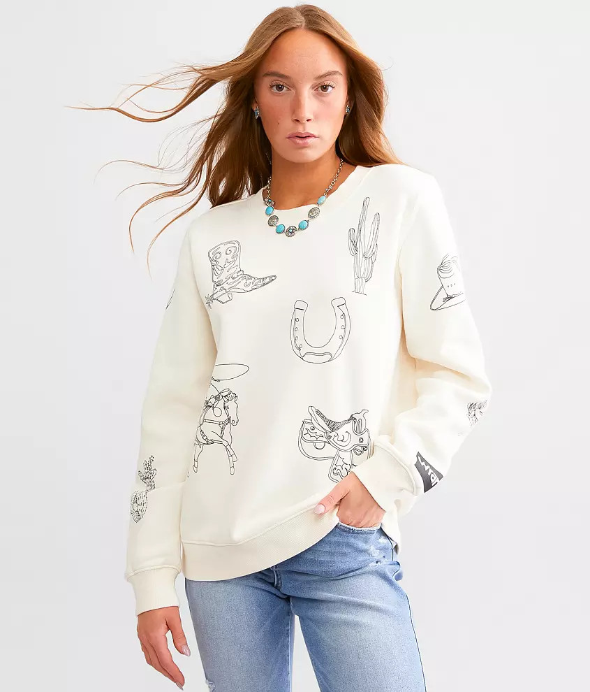 Retro Punchy Western Pullover | Buckle