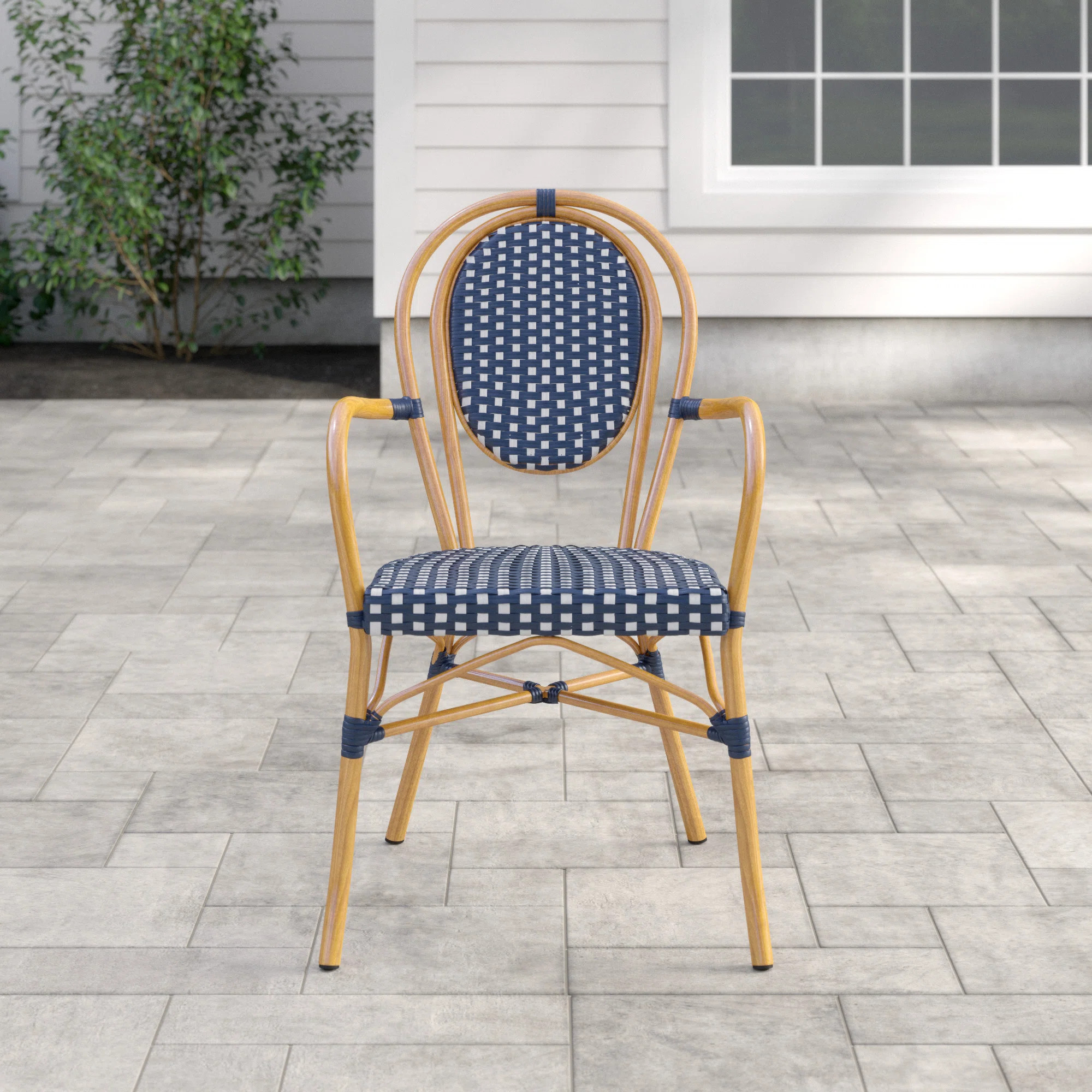 Pim Metal Outdoor Dining Armchair (Set of 2) | Wayfair North America