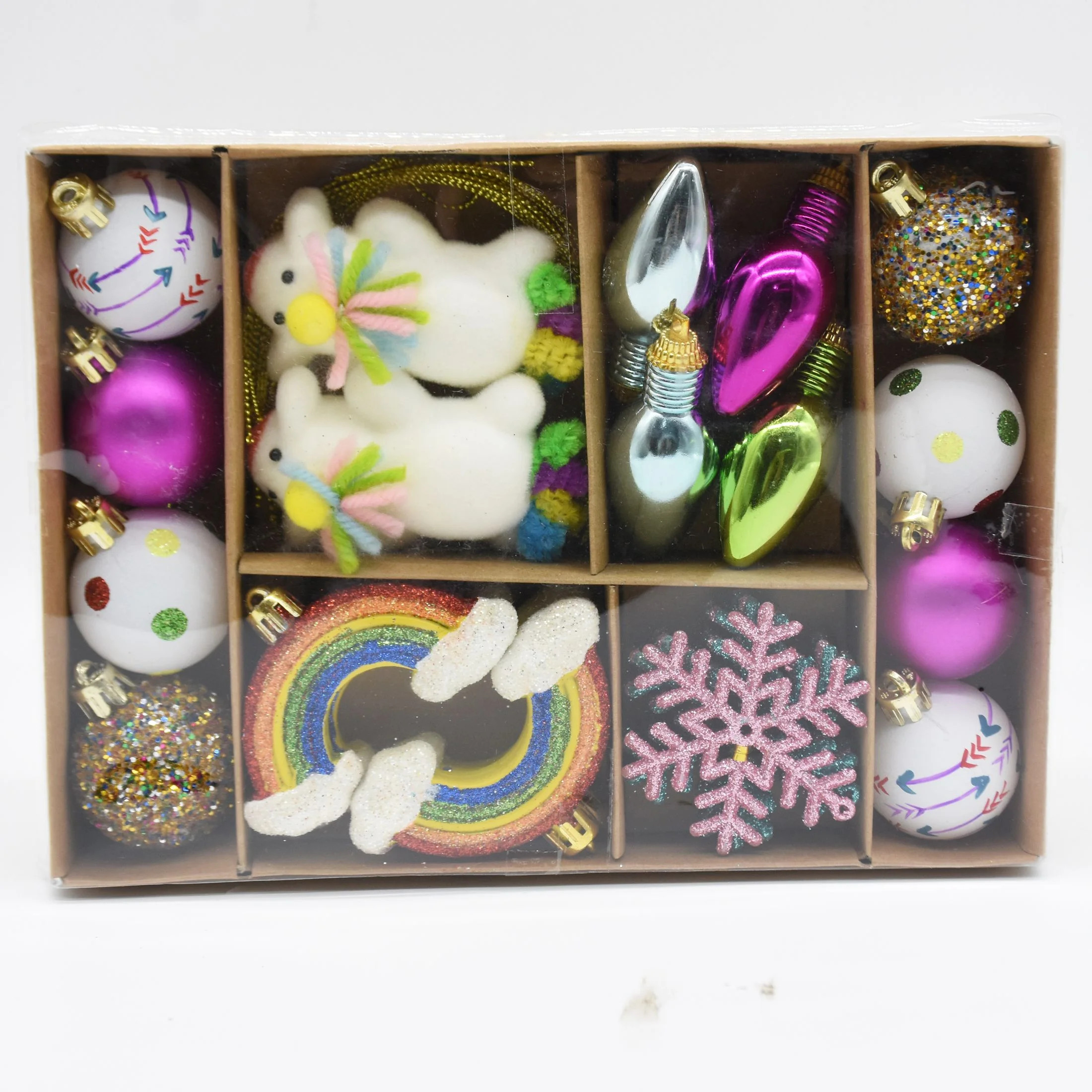 Holiday Time Rainbow Mini Christmas Ornament Assortment, 24 Count | Walmart (US)