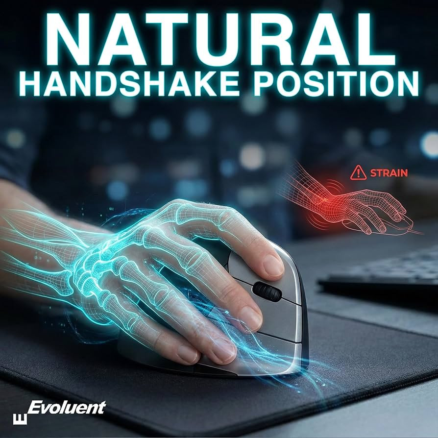 Evoluent \u2013 Inventor of The Vertical Mouse \u2013 VMC Vertical Ergonomic Mouse Wireless USB/B... | Amazon (US)