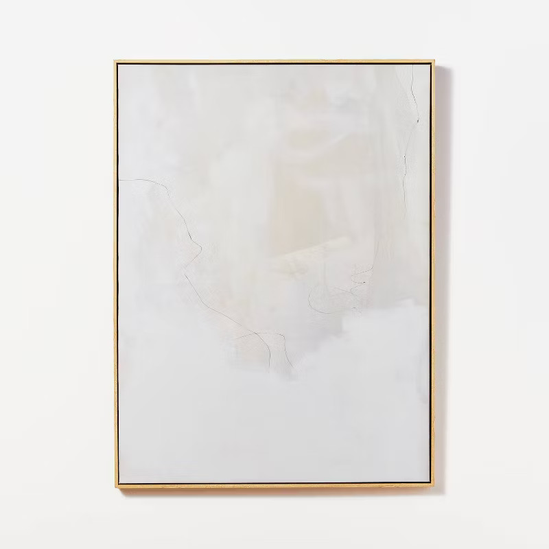 30" x 40" Watercolor Abstract Framed Wall Canvas Cream - Threshold™ designed with Studio McGee | Target