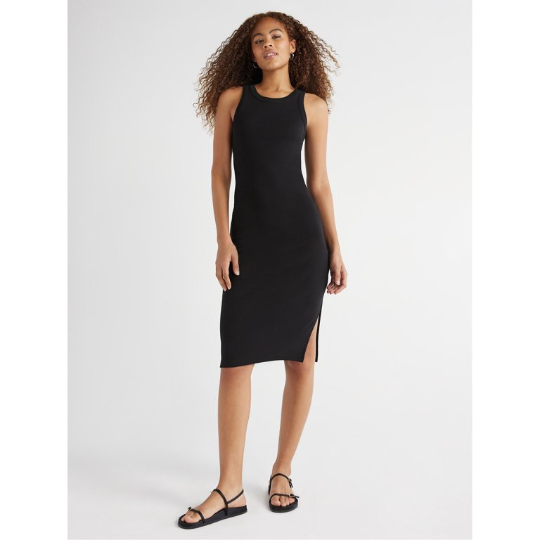 Free Assembly Women's Ribbed Tank Midi Dress, Sizes XS-XXL | Walmart (US)