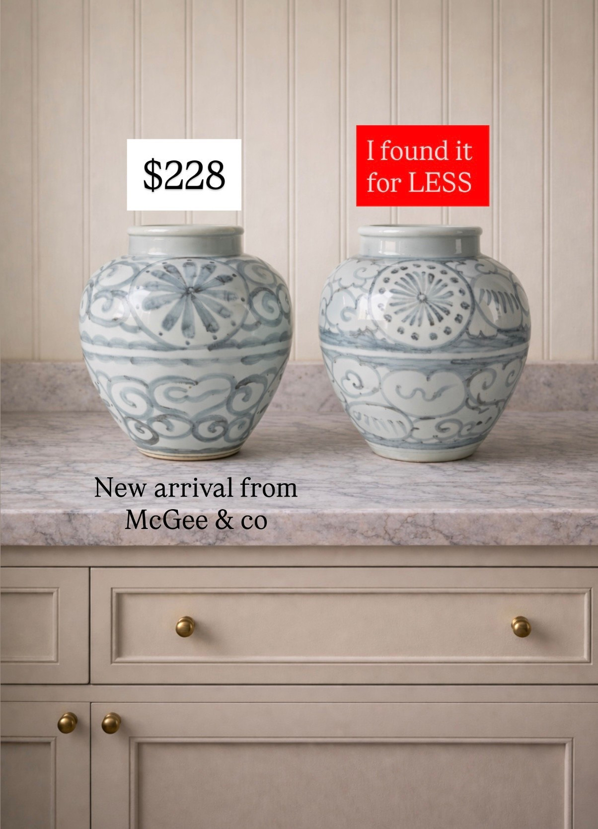Oh my gosh, nearly the exact same vase. They’re the exact same size slightly different coloring and design but save over $100 trending new arrival from McGee and Co blue and white pottery, blue and white vase.

#LTKHome #LTKSaleAlert
