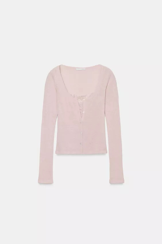 KOMBINIERTE JACKE MIT SPITZENTOP | Zara US