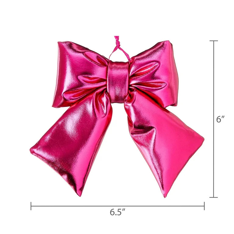Pink Puffy Bow Christmas Ornament, 6", by Holiday Time | Walmart (US)