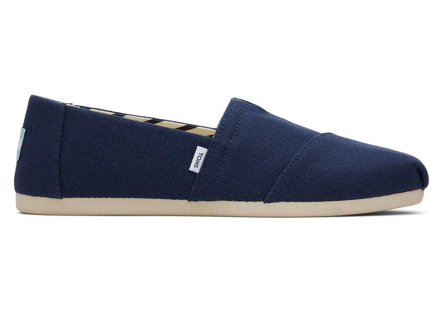 Women's Alpargata Blue Wide Heritage Canvas Espadrille Slip On | TOMS | TOMS (US)