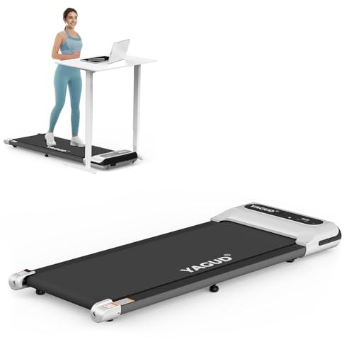 Yagud Under Desk Treadmill, Walking Pad for Home and Office, 2.5 HP Portable Walking Jogging Running Machine with Remote Control and LED Display, Silver | Amazon (US)