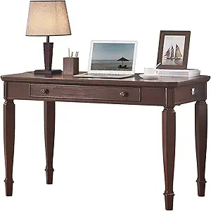 Audrey Living Solid Wood Writing Computer Desk Home Study Room Living Room with Drawer Power Stri... | Amazon (US)