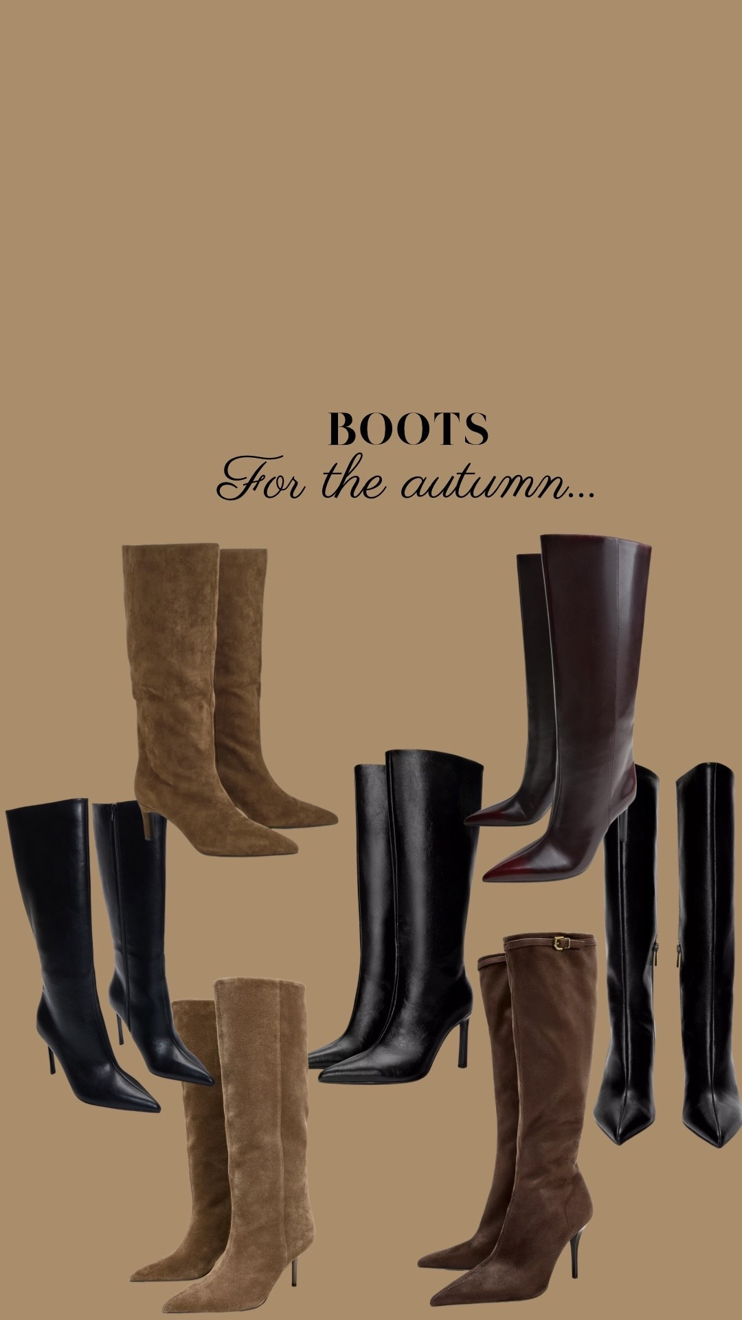 Boots for the autumn, boots, autumn, brown, chocolate brown, knee high boots, mango, Zara, new look, bershka, COS, river island, primark, ASOS, revolve, H&M

#LTKFashionMonth #LTKstyletip #LTKautumn