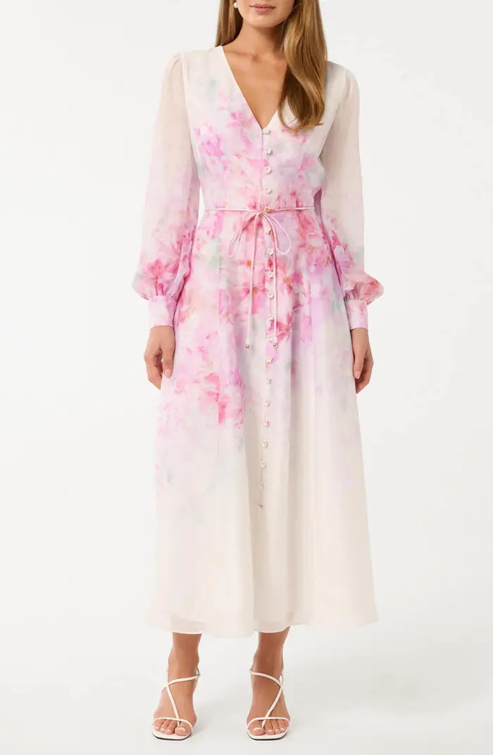 Ever New Kahlani Floral Print Long Sleeve Midi Dress | Nordstrom | Nordstrom