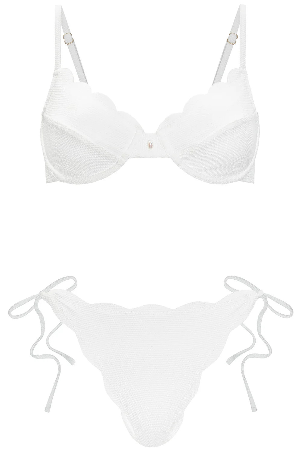 Cancun Bikini Scalloped White Set | VETCHY LLC