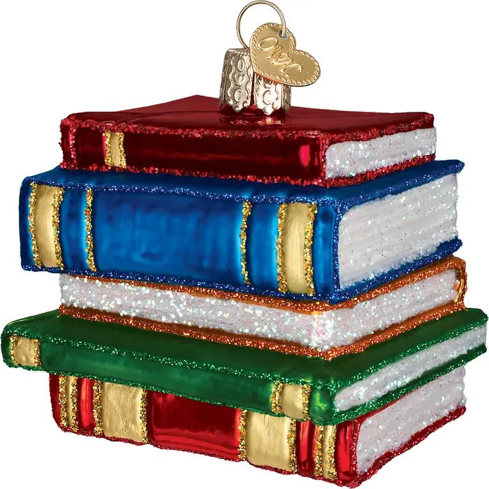 Old World Christmas Stack of Books Glass Ornament | Nordstrom | Nordstrom