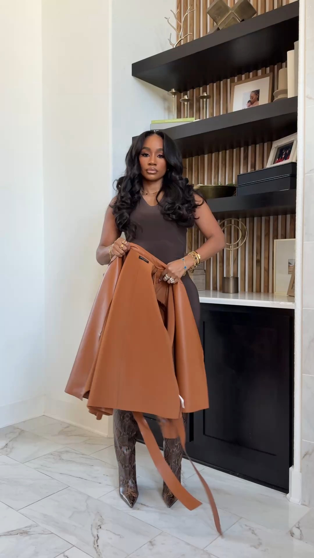 Faux leather waist length jacket find! Pairs well with bodysuits, suits, denim, skirts! 

#LTKMidsize #LTKootd