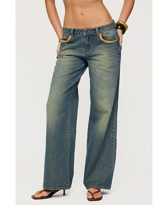 Women's Faux Suede Star Low Rise Jeans | Macy's