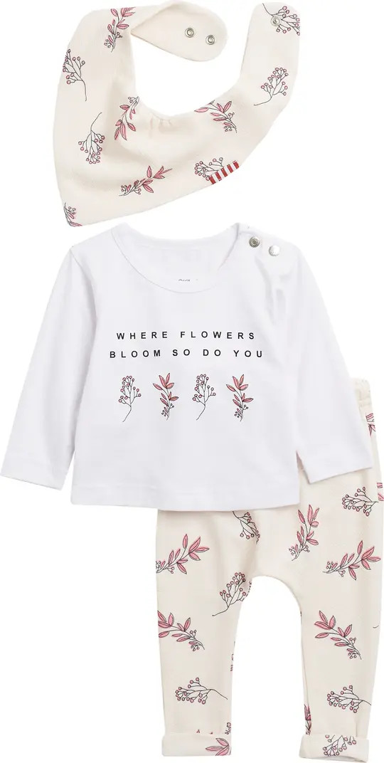 SOOKIBABY Bloom Long Sleeve T-Shirt, Leggings, & Bib Set | Nordstromrack | Nordstrom Rack