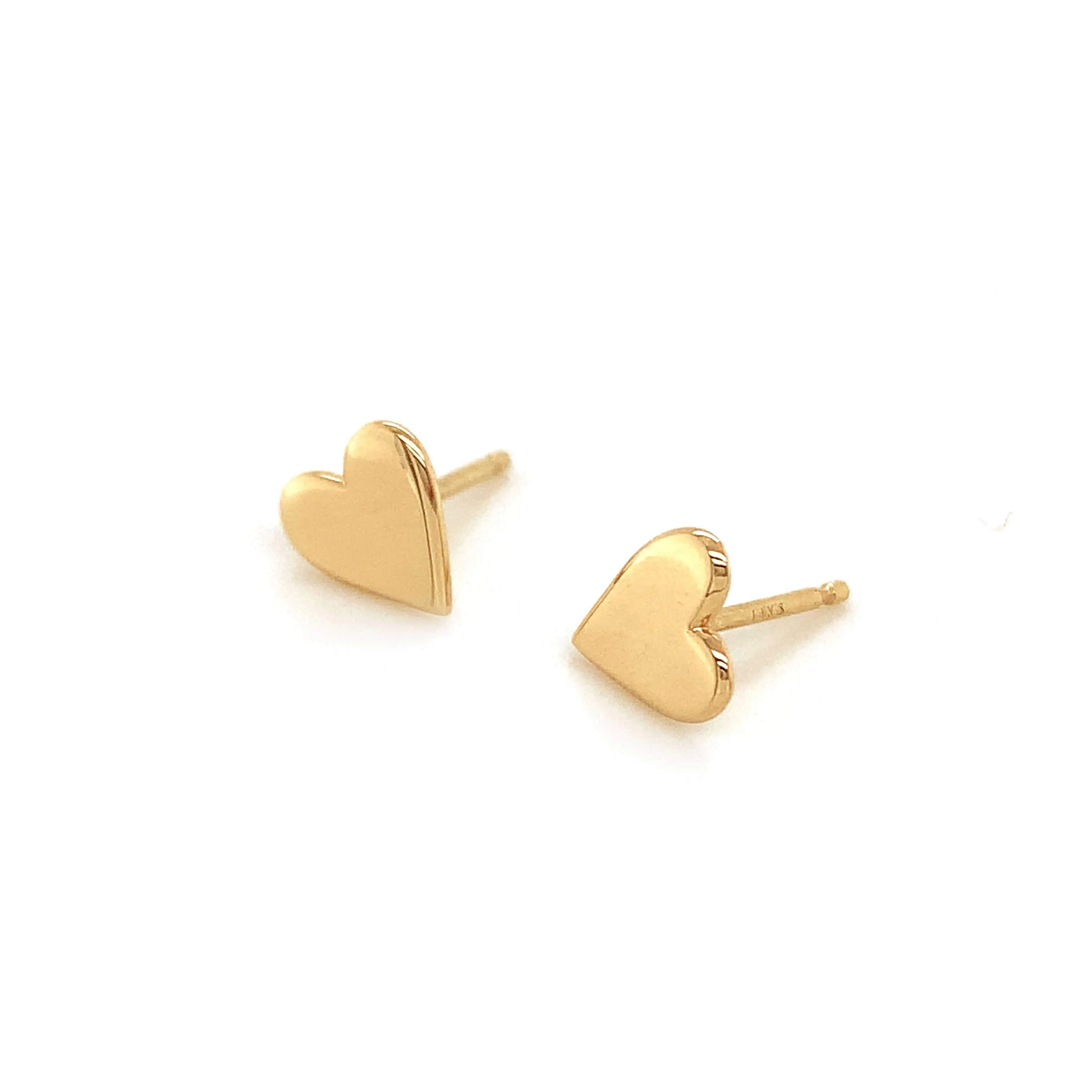 Gold Perfectly Imperfect Heart Studs | Tiny Tags