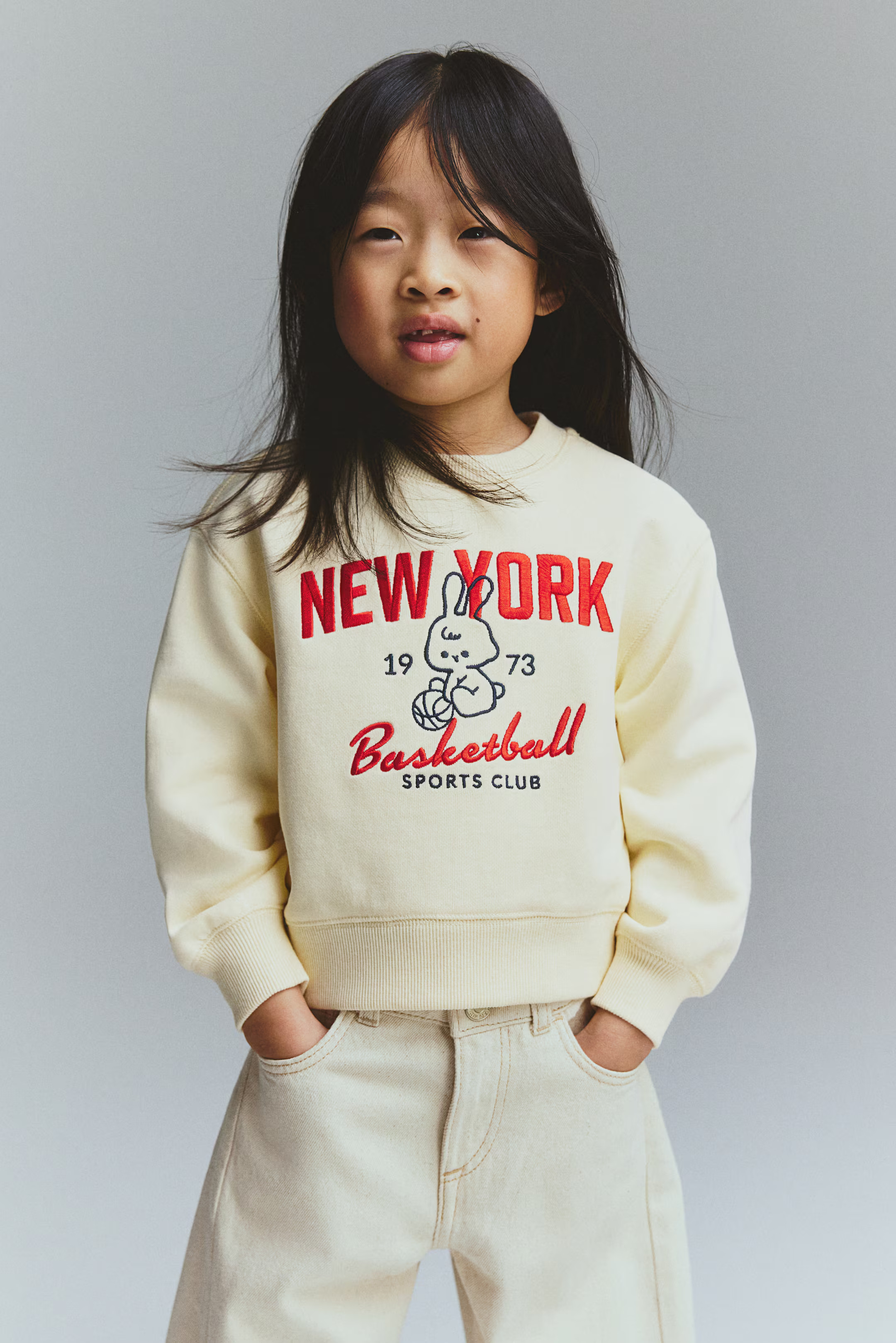 Sweatshirt with Motif - Light yellow/New York - Kids | H&M US | H&M (US + CA)