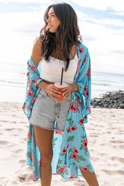 Cassatt Kimono - Blue Floral | Petal & Pup (US)