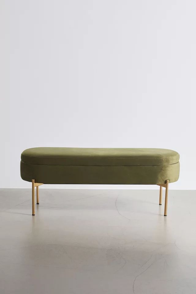 Corinne Velvet Storage Bench | Urban Outfitters (US and RoW)