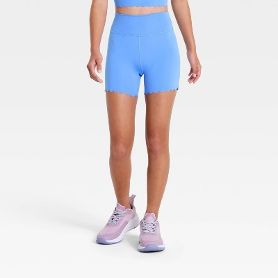 Girls' Scallop Bike Shorts - All In Motion™ Vibrant Blue L | Target