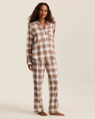 Women's Twill Pajama Set in Cotswolds Tartan L | Petite Plume