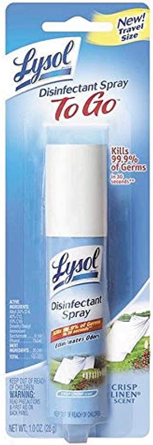 Lysol Disinfectant Spray To Go, Crisp Linen, 1 Ounce | Amazon (US)