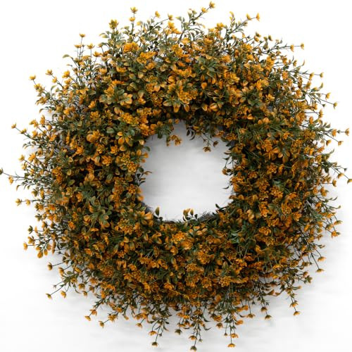 JDKPK 26 Inch Fall Boxwoods Wreaths for Front Door Large Wreath Home Decor | Amazon (US)