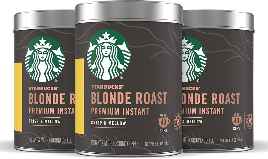 Starbucks Premium Instant Coffee — Starbucks Blonde Roast — 100% Arabica — 3 Tins (up to 12... | Amazon (US)