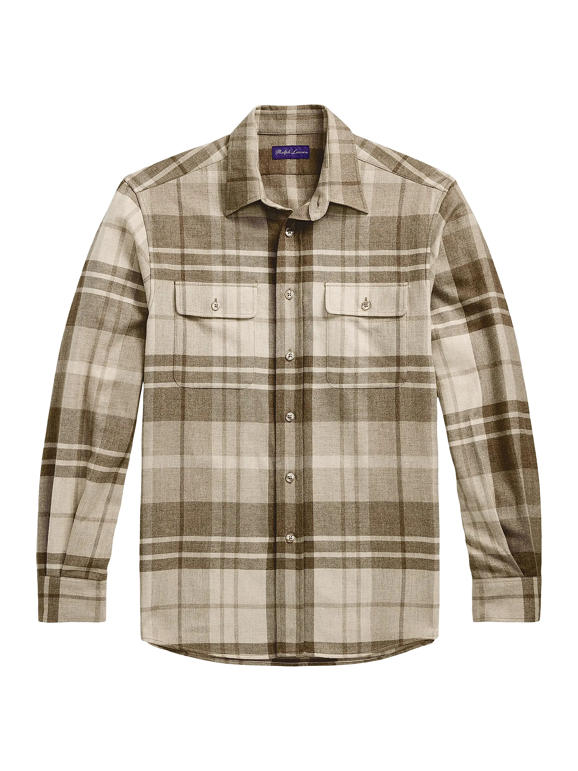 Ralph Lauren Purple Label Plaid Cashmere Utility Shirt | Saks Fifth Avenue | Saks Fifth Avenue