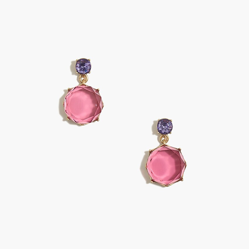 Crystal circle drop earrings | J.Crew Factory