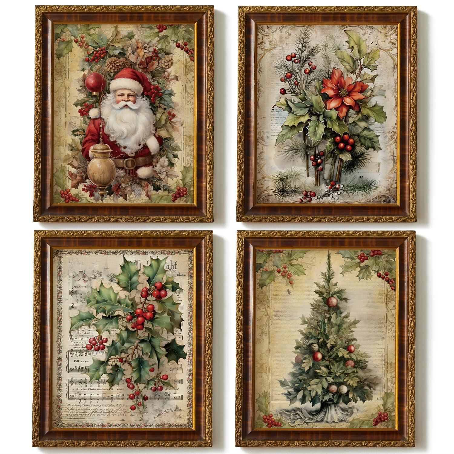 JXREQ Vintage Christmas Bathroom Wall Decor Prints,Retro Christmas Wall Art Decorations for Home ... | Amazon (US)