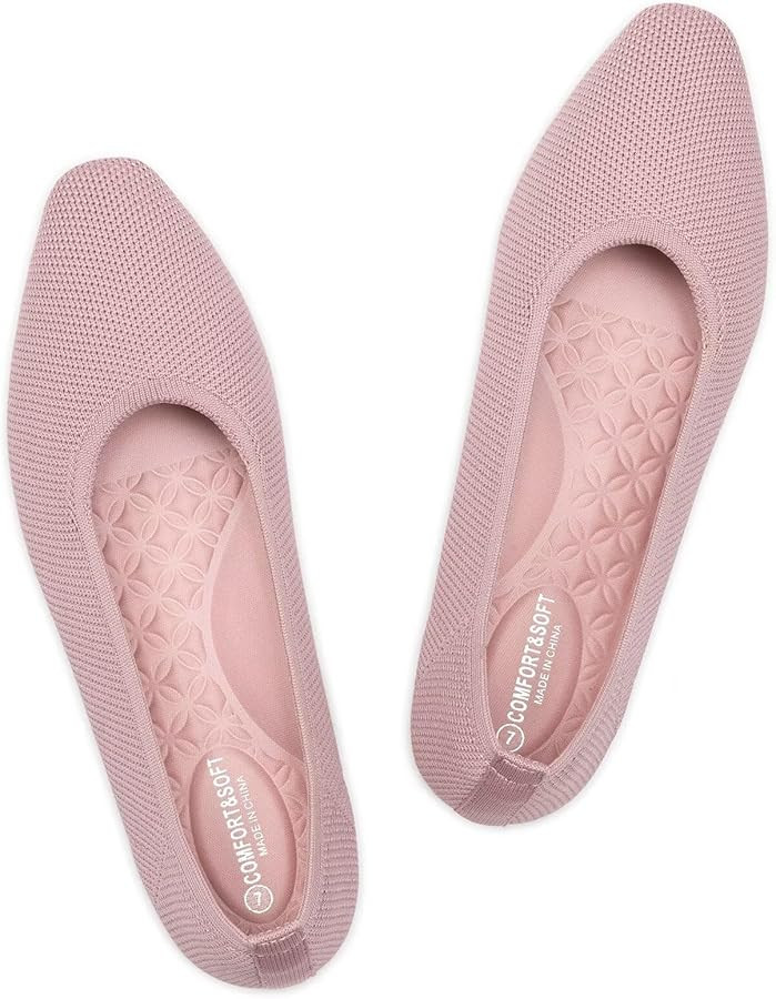 Frank Mully Womens Flat Square Toe Shoes Knitted Work Flat Comfort Dressy Flat Shoes for Daily Li... | Amazon (US)
