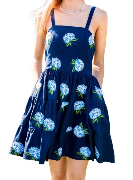 Blue Hydrangea Ruffle Dress | Kiel James Patrick