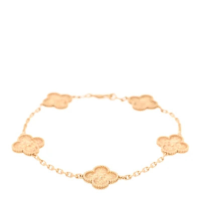 Van Cleef & Arpels 18K Yellow Gold 5 Motifs Vintage Alhambra Bracelet | FASHIONPHILE (US)