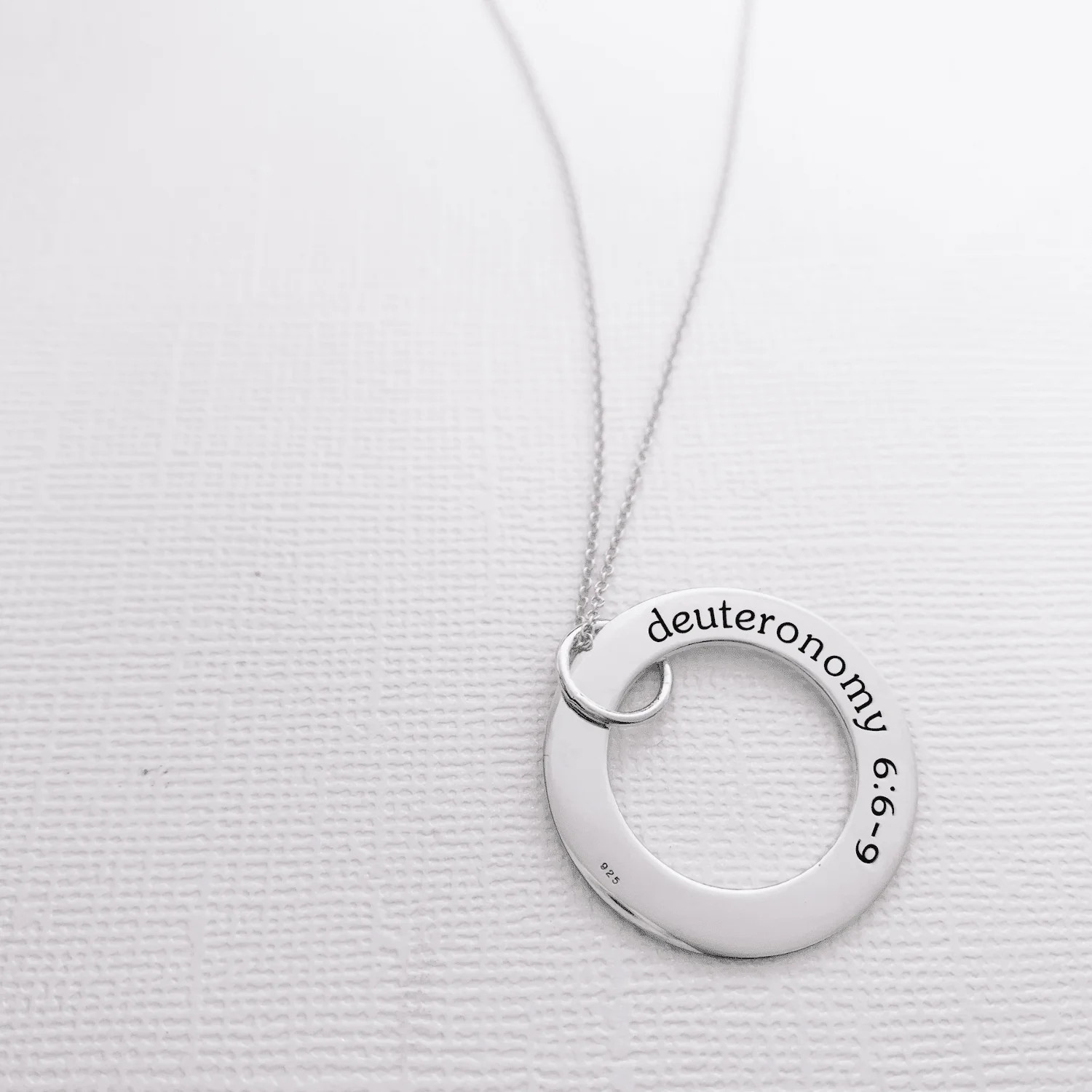 Circle Pendant Necklace - Custom Phrase or Quote | Tiny Tags