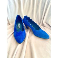 Vintage Suede Pumps, Blue Shoes, Women's Women's Accessories, Pumps | Etsy (US)